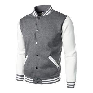 Veste de baseball universitaire en cuir à double manche avec logo brodé, prix abordable, pour homme, noire, style Letterman Varsity 2026 - Product Image 1