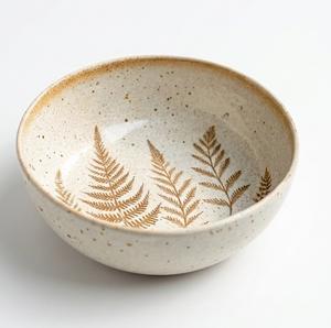 Bol en céramique décoratif fait main avec motif Meena, peint à la main, vaisselle, bol à salade et à collation - Product Image 1