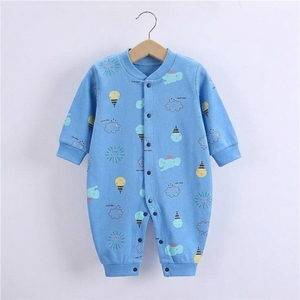 Mameluco de Bebé con Estampado de Dibujos Animados Blanco, de Algodón Suave, Manga Larga, con Botones a Presión en la Parte Delantera, sin Pies, Ropa de Dormir para Recién Nacidos - Product Image 4