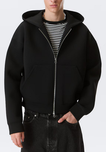Sweat-shirts à capuche surdimensionnés personnalisés avec logo, 380 GSM, en molleton épais, fermeture éclair intégrale, pour hommes, 100% coton, fabrication OEM, modèle pull-over, parmi les plus vendus - Product Image 3
