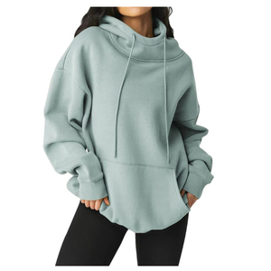 Sudadera con capucha para mujer, de forro polar suave, informal, de manga larga, con bolsillo, para invierno y uso diario. - Product Image 3