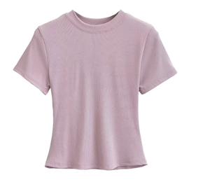T-shirt pour femme en coton doux uni de qualité supérieure, vente en gros, décontracté, été, t-shirt pour femme, coupe ample personnalisée - Product Image 2