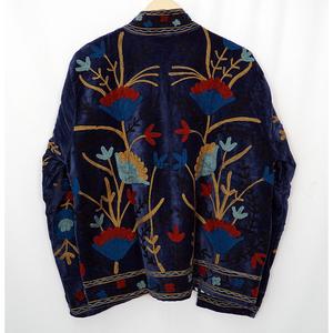 Veste en velours brodé bohème en coton à manches longues, col rond, motif floral, grande taille, vêtements d'automne pour femmes, respirante - Product Image 2