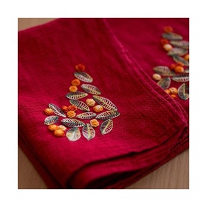 Tea Time Coffee Customized Pattern Adorable High Durable Embroidered 100% Organic Cotton Tailor Made 45*45 Golf <b>Kitchen</b> Towels - Product Image 2