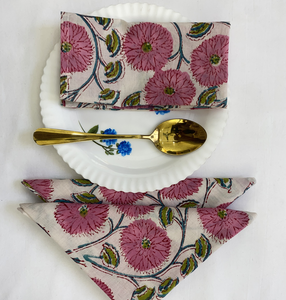 Serviette de table jetable personnalisable en coton imprimé à la main, motif floral, écologique, style américain, pour fête - Product Image 6