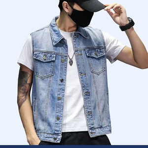 Nuevo Chaleco Vaquero Casual sin Mangas para Hombre, Otoño, Poliéster/Algodón, Color Sólido, Transpirable, con Protección UV, Estilo Japonés - Product Image 3