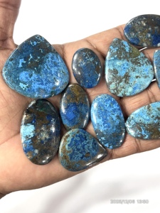 Azurite bleue naturelle, pierres précieuses brutes, cabochons, formes et tailles variées, environ 20 à 30 mm - Product Image 5
