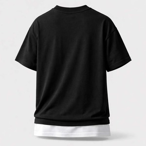 T-shirt Homme Oversize Superposé en Coton à Double Ourlet Style Streetwear Personnalisable – Vente en Gros - Product Image 2
