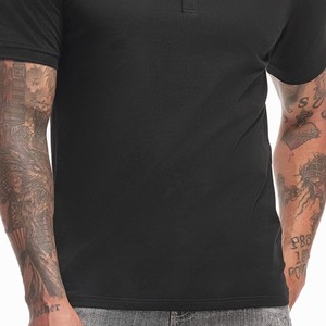 T-shirt en coton surdimensionné pour homme, broderie personnalisée, col rond rayé, décontracté, été, mode écologique, vêtements en gros - Product Image 4