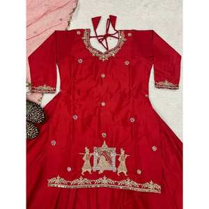 Designer Multi Aiguille Broderie Travail Lehenga Séquence Top pour Robes de Bal - Product Image 6