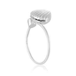 925 Sterling Silver Scallop Shell <b>Ring</b> – Adjustable <b>Lapis</b> Coastal Jewelry - Product Image 3