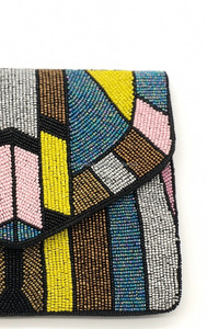 Pochette perlée à motif géométrique Sac à main de soirée personnalisé pour fête, mariage et mode Sac à main élégant - Product Image 6