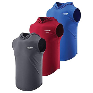 Al por mayor, el mejor material, paquete de 3 sudaderas sin mangas para hombre, camisetas de entrenamiento, camisetas con capucha para musculación, ropa deportiva. - Product Image 1