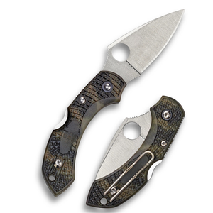 Navajas Plegables de Bolsillo Color Verde Oliva con Hoja Plateada de Borde Liso, Orificio para el Pulgar y Clip de Alambre para Camping y Uso Diario - Product Image 2