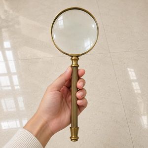 Vintage Brass Magnifying Glass Antique Style Handheld <b>Reading</b> Lens Classic Decorative <b>Magnifier</b> - Product Image 1