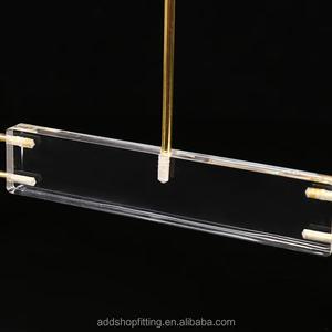 Astrid 32 cm Cintres à pinces dorées en acrylique transparent pour jupes, pantalons et vêtements - Product Image 6