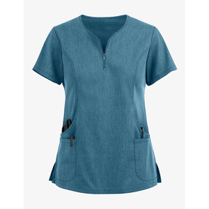 Uniforme de Hospital para Mujer, Cuello en V, Manga Corta, Ropa de Trabajo para Quirófano, Doctora, Enfermera, Ropa Médica - Product Image 2