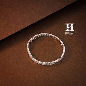 Heerak Diamonds Luxury Emerald Cut Diamond Tennis <b>Bracelet</b> 18K <b>White</b> Gold Rhodium Plated IGI Certified Classic Bridal Jewelry - Product Image 5