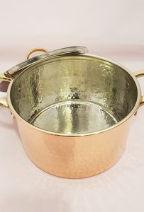 Olla de Cocina de Latón Puro con Acabado Martillado y Cobre, Olla para Cocinar con Tapa, Juego de Utensilios de Cocina de Cobre con Tapa - Product Image 3