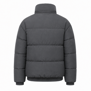Chaqueta Acolchada Casual para Hombre al por Mayor, con Bordado 3D Personalizado en el Pecho, Cuello Alto, Cremallera Completa, Etiqueta Privada OEM - Product Image 3