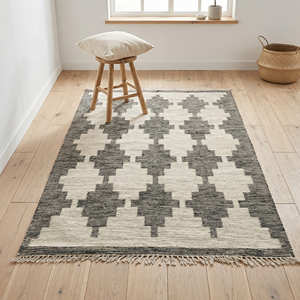 Handmade Geometric Kilim Area Rug Cotton Blend Rectangle Vintage Style Living Room Rug with Fringe <b>Edge</b> Bedroom Kilim Rugs - Product Image 1
