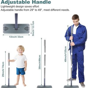 Mop in Microfibra con Manico Regolabile 29-49" e 3 Panni per Pavimenti in Legno, Uso Umido/Asciutto, Pulizia Polvere e Pavimenti - Product Image 3