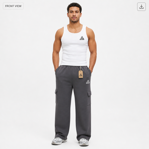 Custom Made Casual Streetwear Vintage Washing 100% Cotton Canvas Eco-Friendly Heavyweight Oversized Side Cargo Pockets Men's - Product Image 1