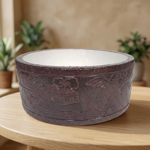 Vasque de salle de bain en céramique bicolore, design moderne en bois Vistaar, pour la décoration intérieure - Product Image 2