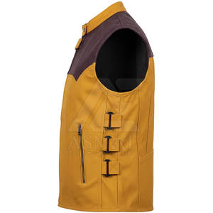 เสื้อกั๊กมอเตอร์ไซค์หนังแท้สไตล์คลาสสิกสำหรับผู้ชาย  ชุดขับขี่มอเตอร์ไซค์  ผลิตจากโรงงานโดยตรง  รับสั่งตัดตามขนาดได้ - Product Image 3