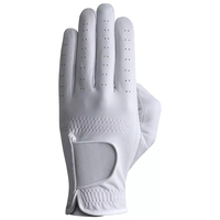 Guante de Golf Simple para Mano Izquierda, Cuero Cabretta, Blanco Marino, Antideslizante, Cierre a Presión, Protección UV, Transpirable, Deportivo
