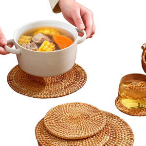 Posavasos Ecológicos de Ratán, Portavasos de Bambú Hechos a Mano, Manteles Tejidos, Fabricante de Vietnam - Product Image 1