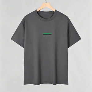 เสื้อยืดผู้ชายทรงหลวม ไหล่ตก สไตล์สตรีทแวร์ เสื้อผ้าฤดูร้อน เรียบง่าย สีพื้น - Product Image 6