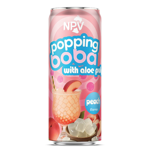 Bebida NPV Peach Popping Boba con Pulpa de Aloe, Jugo Saborizado, 6 Brix, 30% de Pureza, Botella de 320 ml, Bebida Lista para Beber, 24 Meses de Duración - Product Image 1