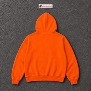 Sudadera con capucha naranja con cremallera completa y estampado gráfico Wake Up, estilo urbano, informal, para hombre, moda urbana, ropa informal de invierno - Product Image 6