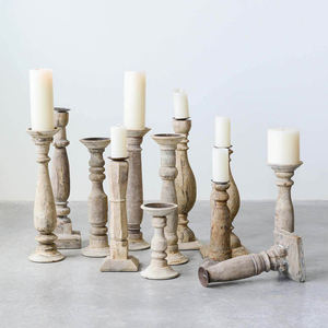 Décoration de salon, supports à bougies en bois faits à la main pour la décoration de la maison, design unique, porte-bougie en bois de manguier pour Noël et anniversaire - Product Image 1