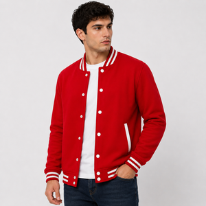Stylish <b>mens</b> varsity <b>jacket</b> built <b>for</b> dependable warmth and athletic inspired fashion with versatile everyday casual wear appeal - Product Image 1