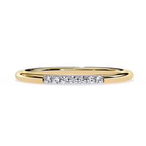 Anillo minimalista de diamantes naturales, corte redondo, diamantes excelentes, oro macizo de 14K/18K, diamantes VVS originales, anillos de moda para mujer - Product Image 2