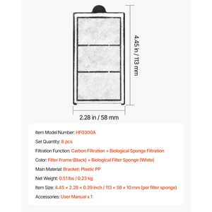 8 Pezzi di Filtri in Cotone Multistrato per Acquari da 2,5/3,5 Galloni, Cartucce di Ricambio per Acquario, Accessori per Vasche dei Pesci - Product Image 4