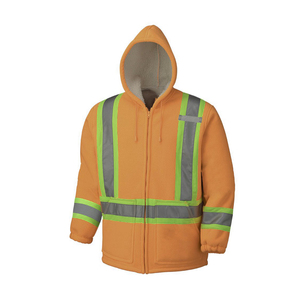 Sweat à capuche de sécurité haute visibilité en coton polaire imperméable, respirant et réfléchissant - Product Image 1