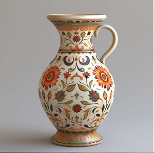 Vase globe en céramique bleu marine classique et blanc à motifs floraux, qualité supérieure disponible à prix de gros. - Product Image 2