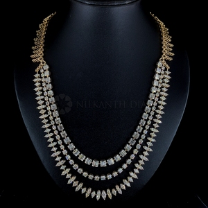 22.0Ct Marquise Baguette Poire Ronde Lab Cultivé Diamant Tennis Trois Couches Collier en 10K 14K 18K Or Massif Cadeau Elle - Product Image 1