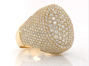 Anillo de boda de moissanita de corte redondo estilo hip hop, anillo llamativo personalizado de plata de ley chapado en rodio con incrustaciones de circonitas para hombre - Product Image 3