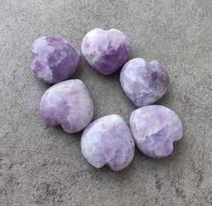 Lepidolite naturelle en forme de cœur, cabochon briolette calibré, vente en gros, pierre précieuse en vrac pour bijoux, cristal de guérison - Product Image 5