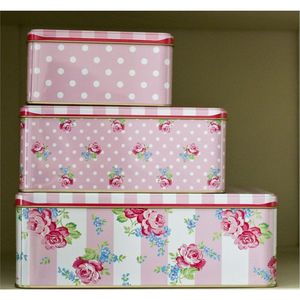 Shabby Chic Floral Metal <b>Storage</b> Box Set Decorative Tin Container for <b>Kitchen</b> Biscuits Sweets Organizer Wholesale Gift Box Jars - Product Image 2