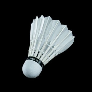 Professional VinaStar Exporting Grade Tournament Level Shuttlecock Natural White Goose Feather Stable 3-Layer <b>Badminton</b> Ball - Product Image 1