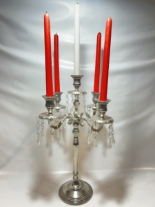 Candélabre vintage en aluminium à 5 bras, support de bougie en métal doré antique pour la décoration de mariage, banquet, hôtel, restaurant - Product Image 5
