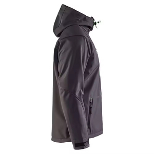 Veste d'hiver imperméable à capuche pour homme, style sportif, extérieur en polyester enduit PU, coupe classique avec fermeture éclair - Product Image 3