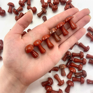 Piedras de Jaspe Rojo Natural Talladas en Forma de Hongo, Decoración de Cristal para Sanación, Hongos de Piedras Preciosas al por Mayor - Product Image 2