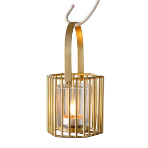 Porte-bougie rond en métal et verre au design unique pour la décoration d'éclairage domestique et de mariage, porte-bougie en argent - Product Image 3