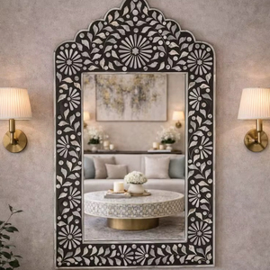 Espejo de Pared Decorativo Moderno de Longitud Completa, Ecológico, Hecho a Mano, con Incrustaciones de Hueso, Directo del Fabricante en India - Product Image 1